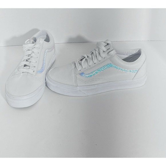 Vans Old Skool White Holo Sneakers – Women's Size 6 Men's Size 4.5– New w/o Box - Picture 1 of 10